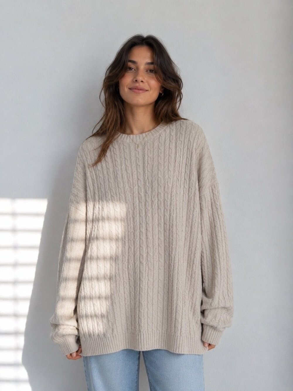 WindRiver Outfitters XL Cream Cable Knit Sweater Cozy Cottagecore Pullover